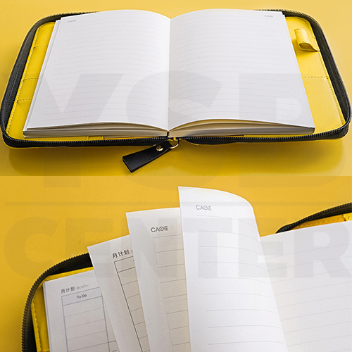 สมุดโน๊ต สมุดบันทึก ไดอารี่ สมุดเขียน กระเป๋าซิป PU+ปากกา พร้อมกล่อง