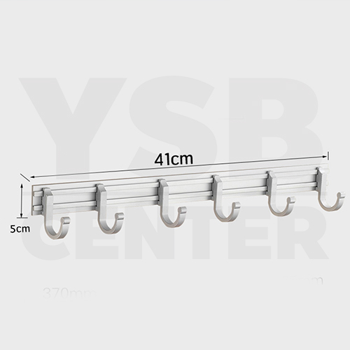 ราวตะขอแขวนอเนกประสงค์ อลูมีเนียม 6 ตะขอ รุ่น C1M079-ALM-8053-06