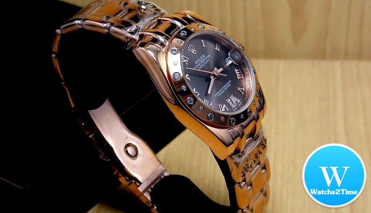 นาฬิกา Rolex Lady-Datejust Pearlmaster 31 mm. Everose gold and diamond