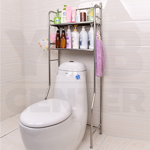 ชั้นวางของแสตนเลส อเนกประสงค์ในห้องน้ำ 2ชั้น แบบวางบนชักโครก รุ่น CB0011-SS201-HC-019-2