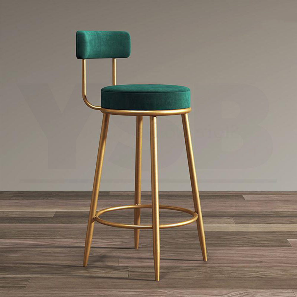 เก้าอี้บาร์ เก้าอี้ทรงสูง เก้าอี้บาร์สตูล เก้าอี้เคาร์เตอร์ ผนักพิงเบาะกำมะหยี่ โมเดิร์นสไตล์