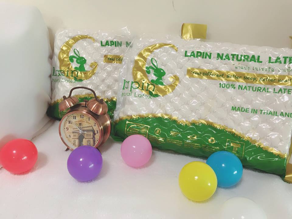 หมอนยางพารา2+ปลอกซาติน2(Pro03)*รุ่นธรรมดาสีขาว*