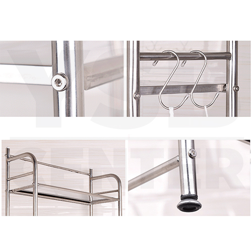 ชั้นวางของแสตนเลส อเนกประสงค์ในห้องน้ำ 2ชั้น แบบวางบนชักโครก รุ่น CB0011-SS201-HC-019-2