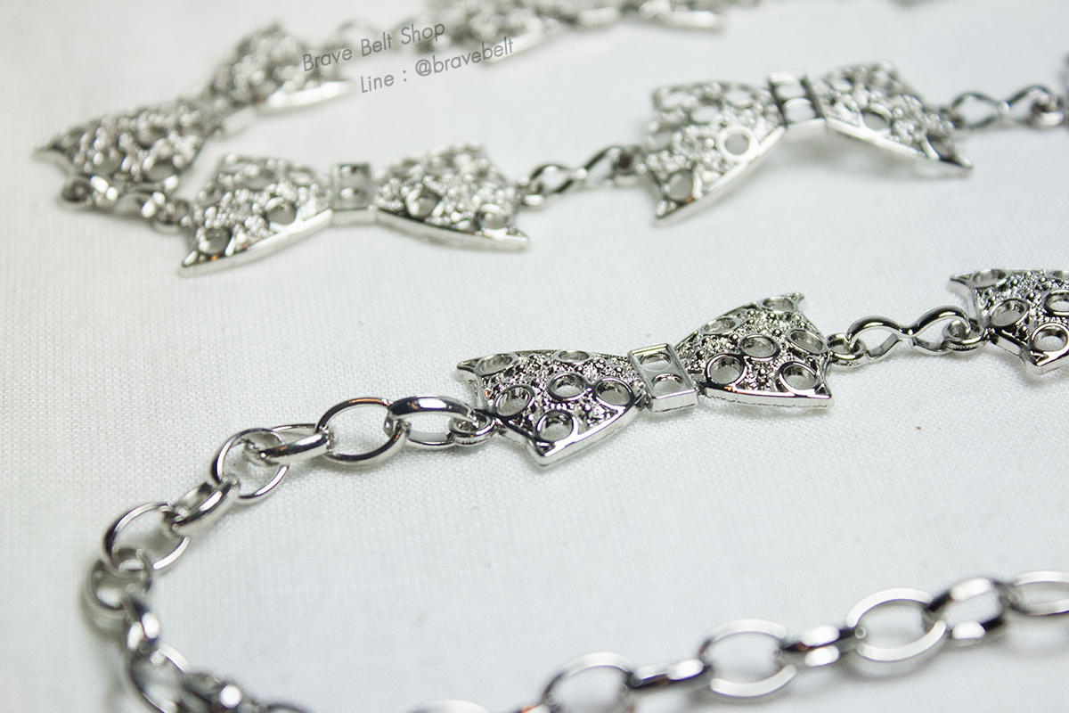 เข็มขัดผ้าไหม ผ้าซิ่นสวยๆ รูปโบว์สายโซ่