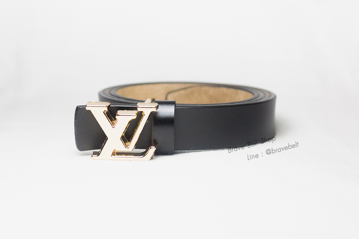 เข็มขัด Louis vuitton หนังแท้เส้นเล็กสีดำสวย