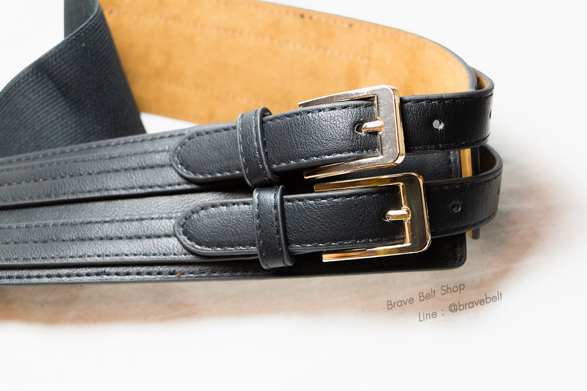 เข็มขัดยางยืด หัวเข็มขัดสองสายสวยๆ สวยมีประดับ