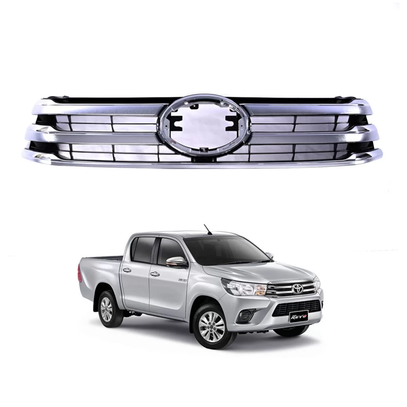 หน้ากระจัง TOYOTA REVO(รีโว่) โฉมแรก คิ้วชุบโครเมียม(ตามรูป) ไม่มีโลโก้ โฉมปี2015-2017 (รหัส:REVO'15 คิ้วชุบ)