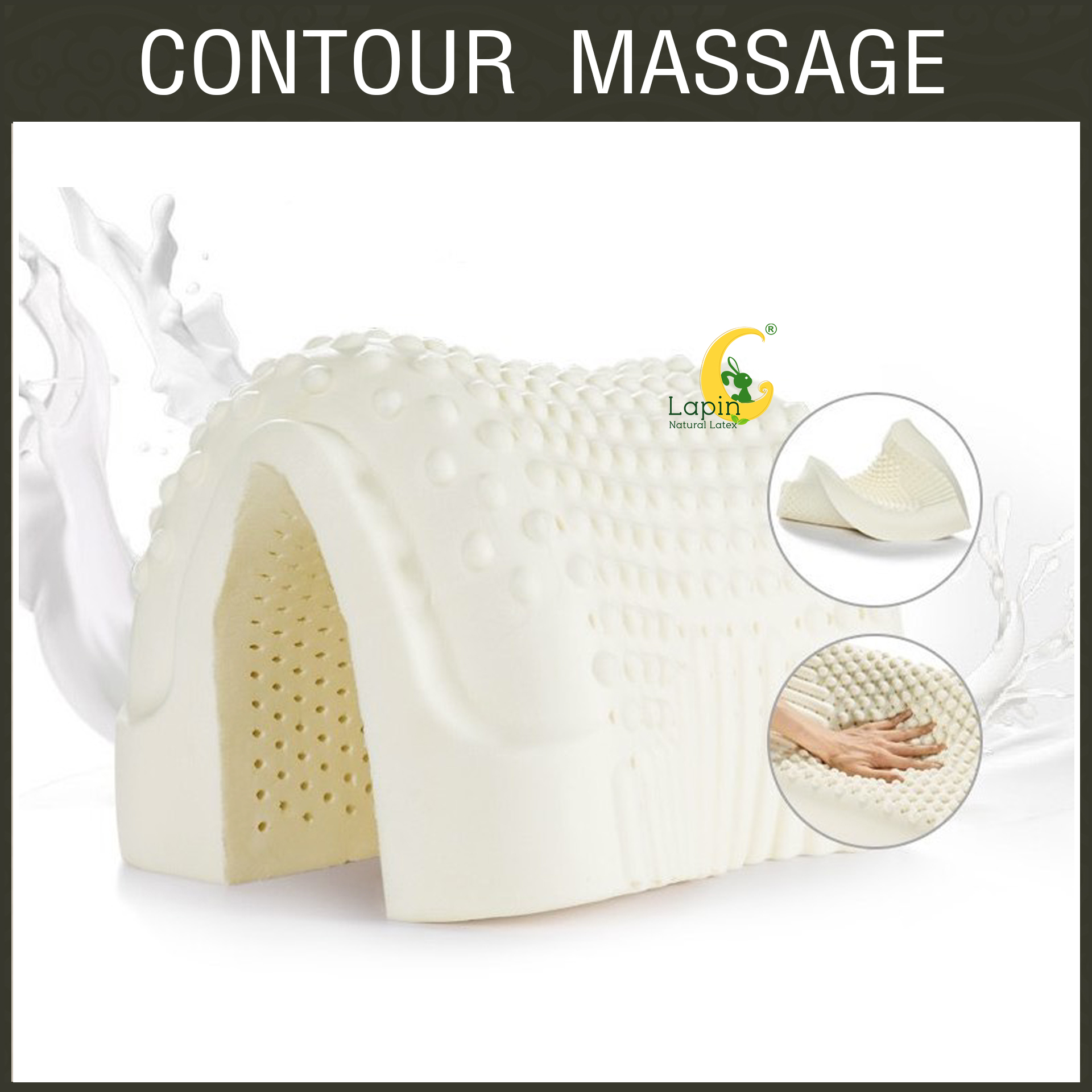 ชุดของขวัญ หมอนยางพาราแท้ 100% (LAPIN) รุ่น คอนทัวร์มาสสาจ (CM) 2 ใบ สุดคุ้ม