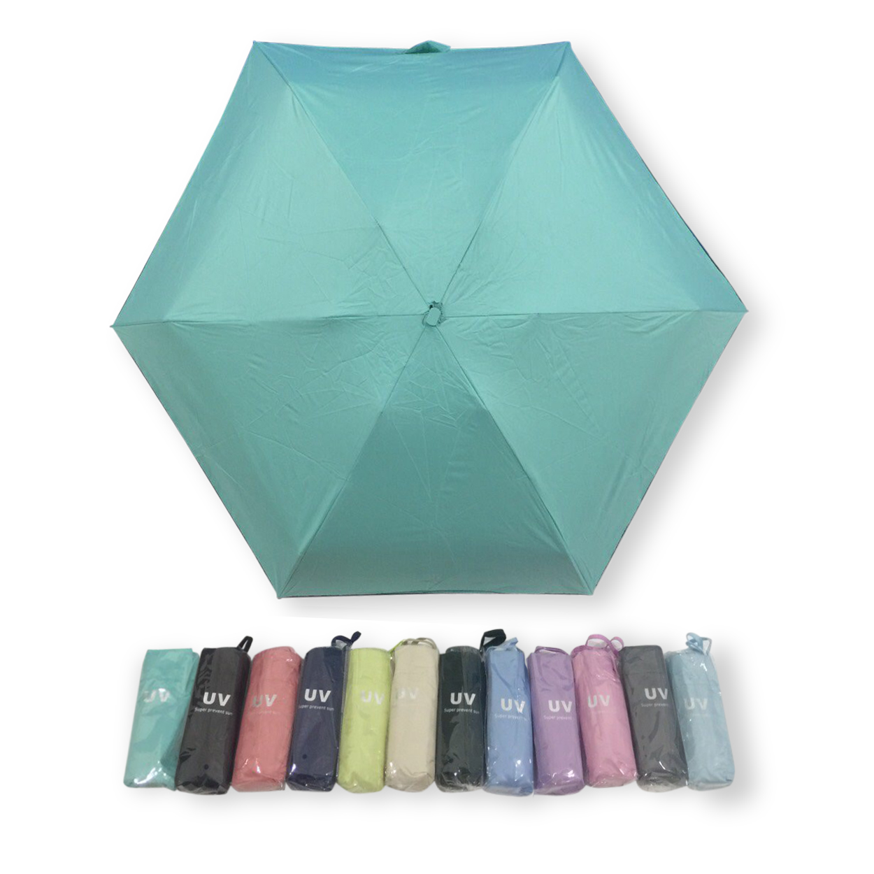 ร่มGBU5ตอนรหัส GM523ยูวีสีดำ นํ้าหนักเบา