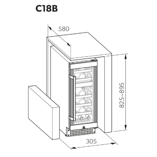 Dometic C18B ตู้แช่ไวน์ 18 ขวด