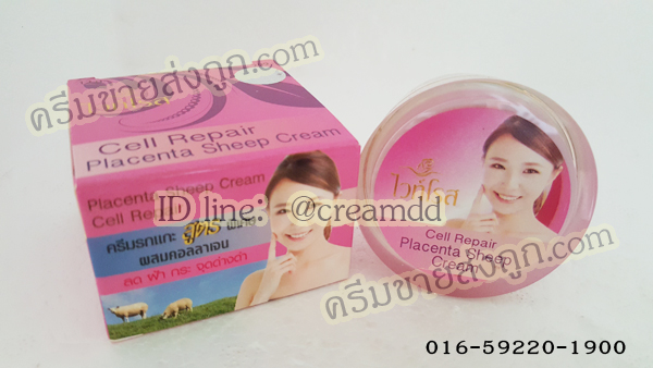 ครีมรกแกะสูตรพิเศษ ผสมคอลลาเจน ไวท์โรส (กล่องชมพู) โฉมใหม่ ครีมไวท์โรสของแท้ราคาส่งถูก Placenta Sheep & collagen Cream Cell Repair