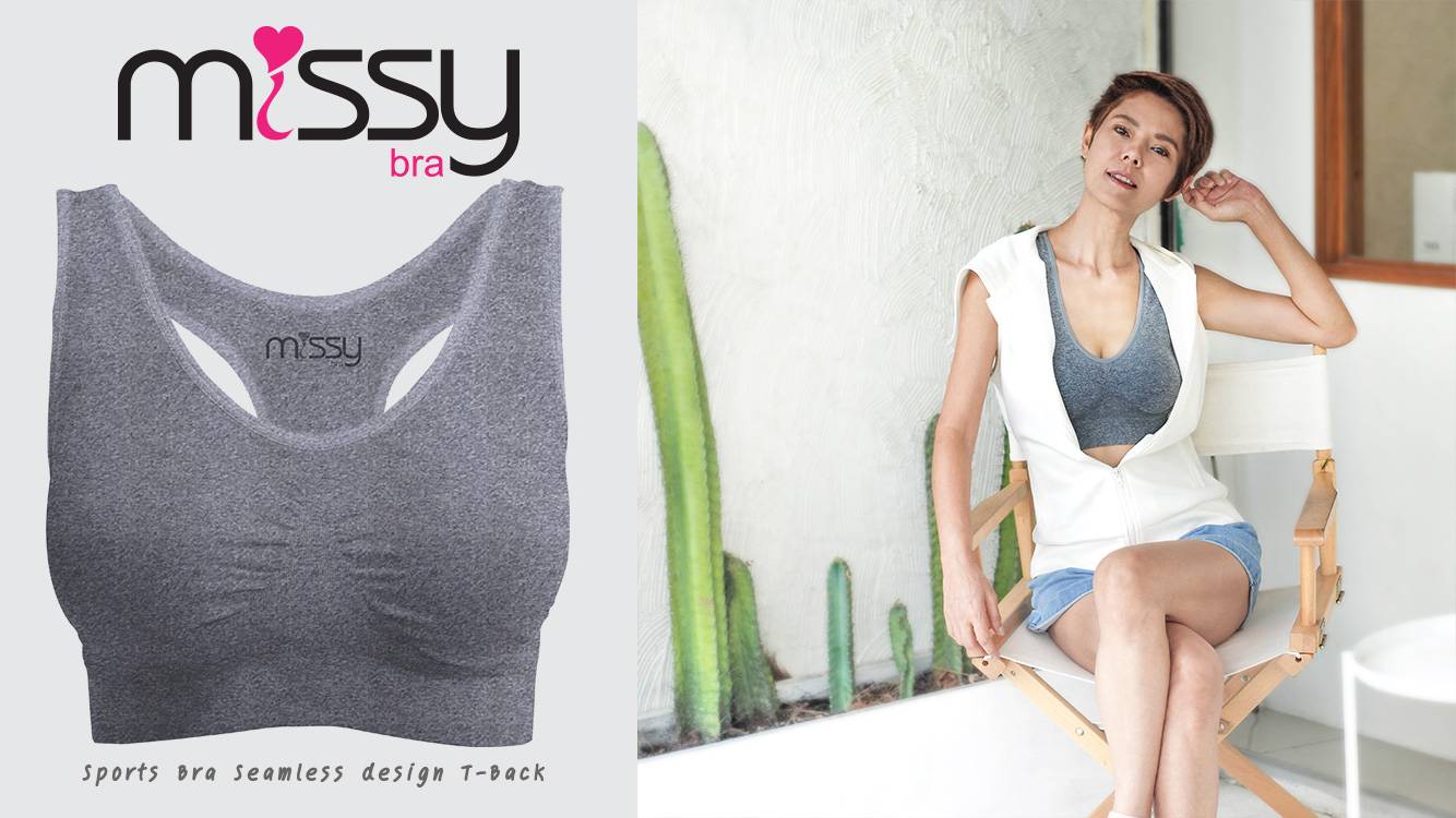 สีเทา S/M/L บราสวมสบาย Sport bra สปอร์ตบรา หลังกล้าม