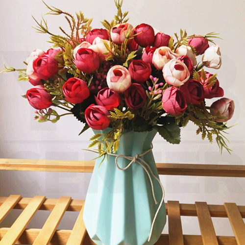 CASSA ดอกไม้ปลอม ต้นไม้แต่งบ้าน ดอกไม้พลาสติก ดอกไม้ประดิษฐ์ (เซ็ต 3 ชิ้น)