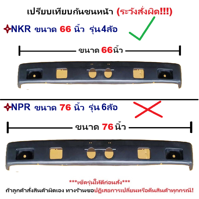 กันชนหน้า ISUZU NKR 88/110/115 แรง รุ่น 4ล้อ สีดำ(ยังไม่ทำสี) ปี1985-1994 (ขนาดกว้าง:66นิ้ว) (รหัส: NKR '85/88)