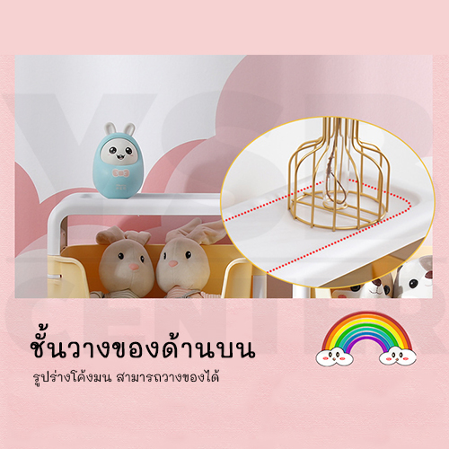 ชั้นวาง ชั้นวางของพลาสติก ชั้นวางของเด็ก ชั้นวางอเนกประสงค์ พร้อมล้อ