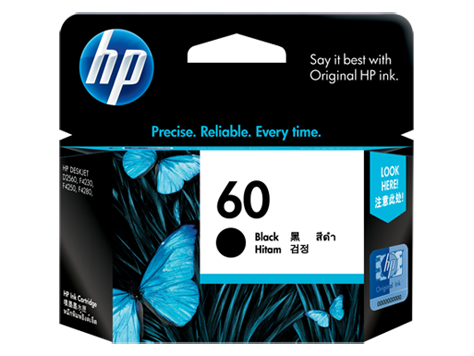 HP 60 ตลับหมึกอิงค์เจ็ท สีดำ Black Original Ink Cartridge (CC640WA)