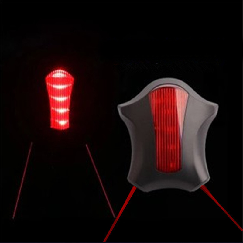 YSB ไฟท้ายรถจักยาน LED 5 ดวง เปลี่ยนจังหวะได้ 7แบบ 2 LaSer บอกทาง กันน้ำ พร้อมแถมถ่าน แสงไฟสีแดง รุ่น DW-730