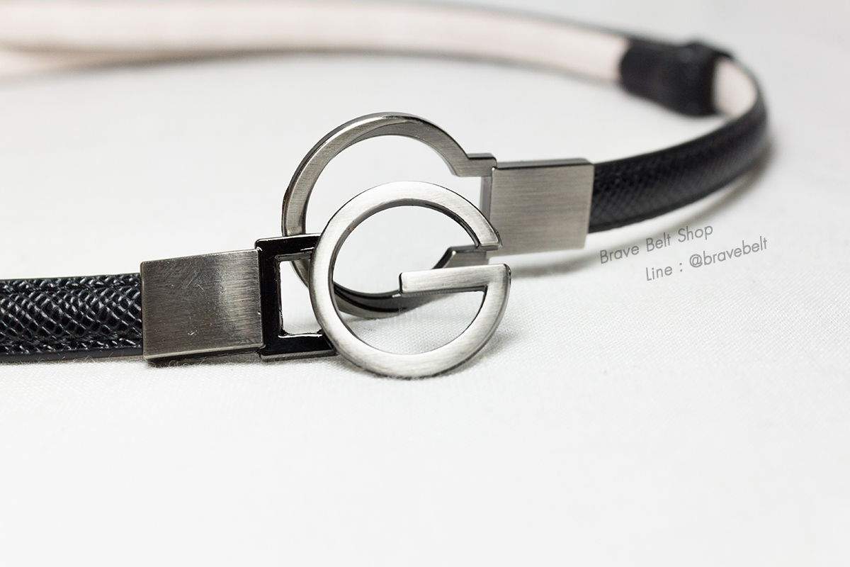 เข็มขัดปรับสายสีดำ หัวรูปตัวจีสวย