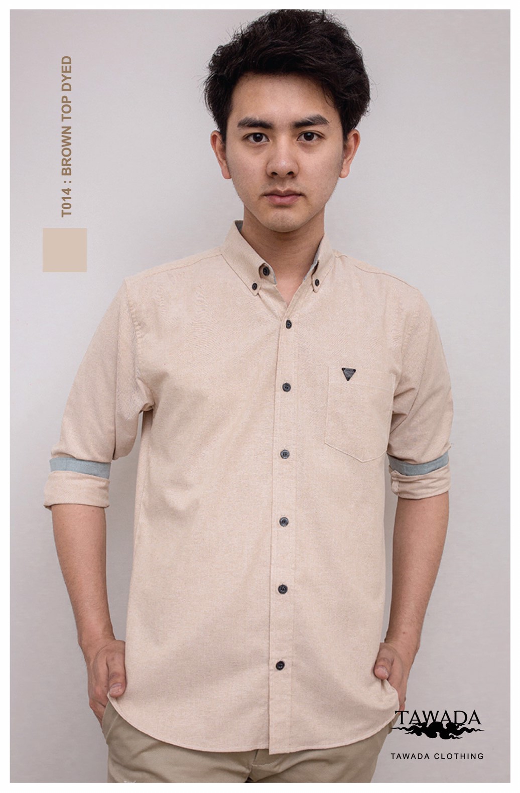 T014 สีน้ำตาลท๊อปดราย STANDARD SLIM-FIT