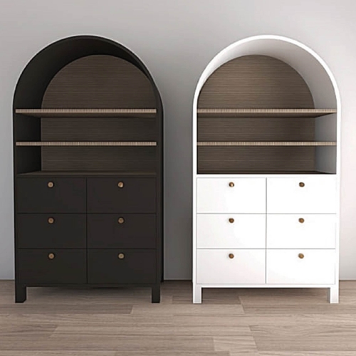 ชั้นวางของ ตู้เก็บของ พร้อมลิ้นชักสไตล์มินิมอล ไม้แท้ MDF (ไม่ต้องประกอบ) ND001 - ND002