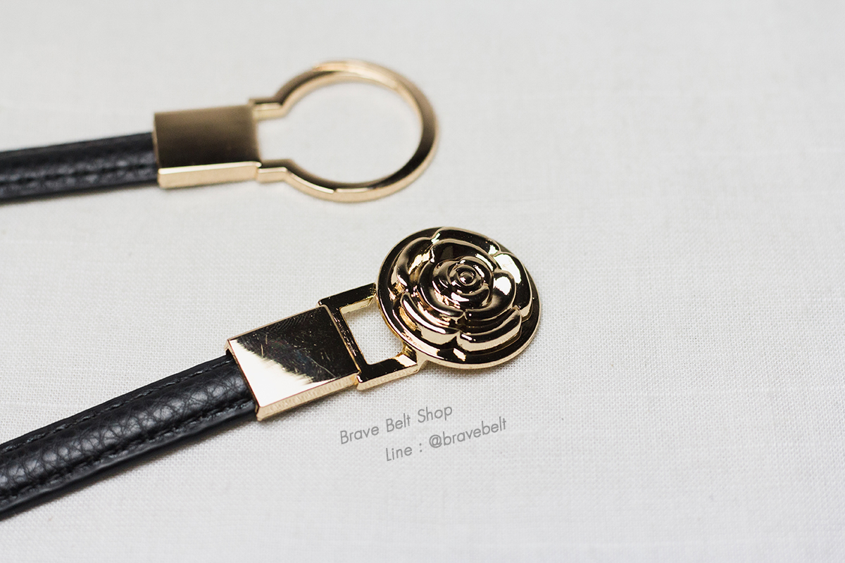 เข็มขัดปรับสาย หัวรูปกุหลาบทอง