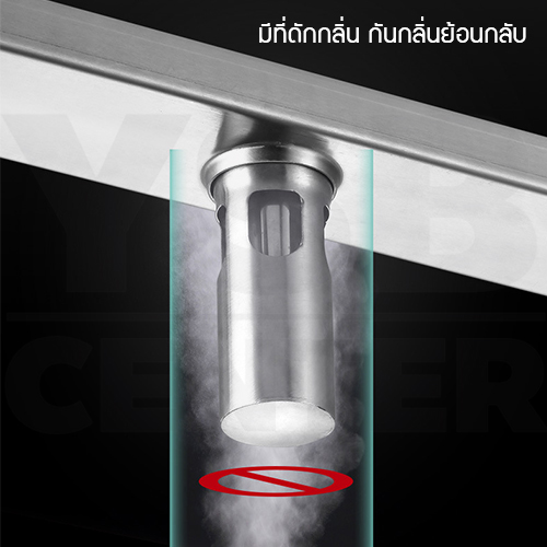 รางระบายน้ำ ตะแกรงสแตนเลส304 กันกลิ่น กันแมลง 2in1 ปูกระเบื้องบนฝาท่อได้ 20cm CL0179 - CL0184