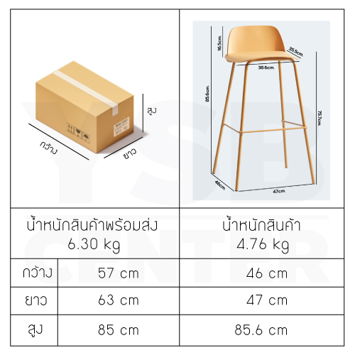 เก้าอี้บาร์ ทรงสูง เคาน์เตอร์บาร์ เฟอร์นิเจอร์แต่งบ้าน แข็งแรง F1C080 - F1C085