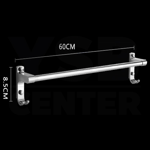 CASSA ราวแขวนผ้าขนหนู แบบราวเดี่ยว สแตนเลส304 ตะขอคู่ ติดผนังในห้องน้ำ รุ่น C132-SUS304-160