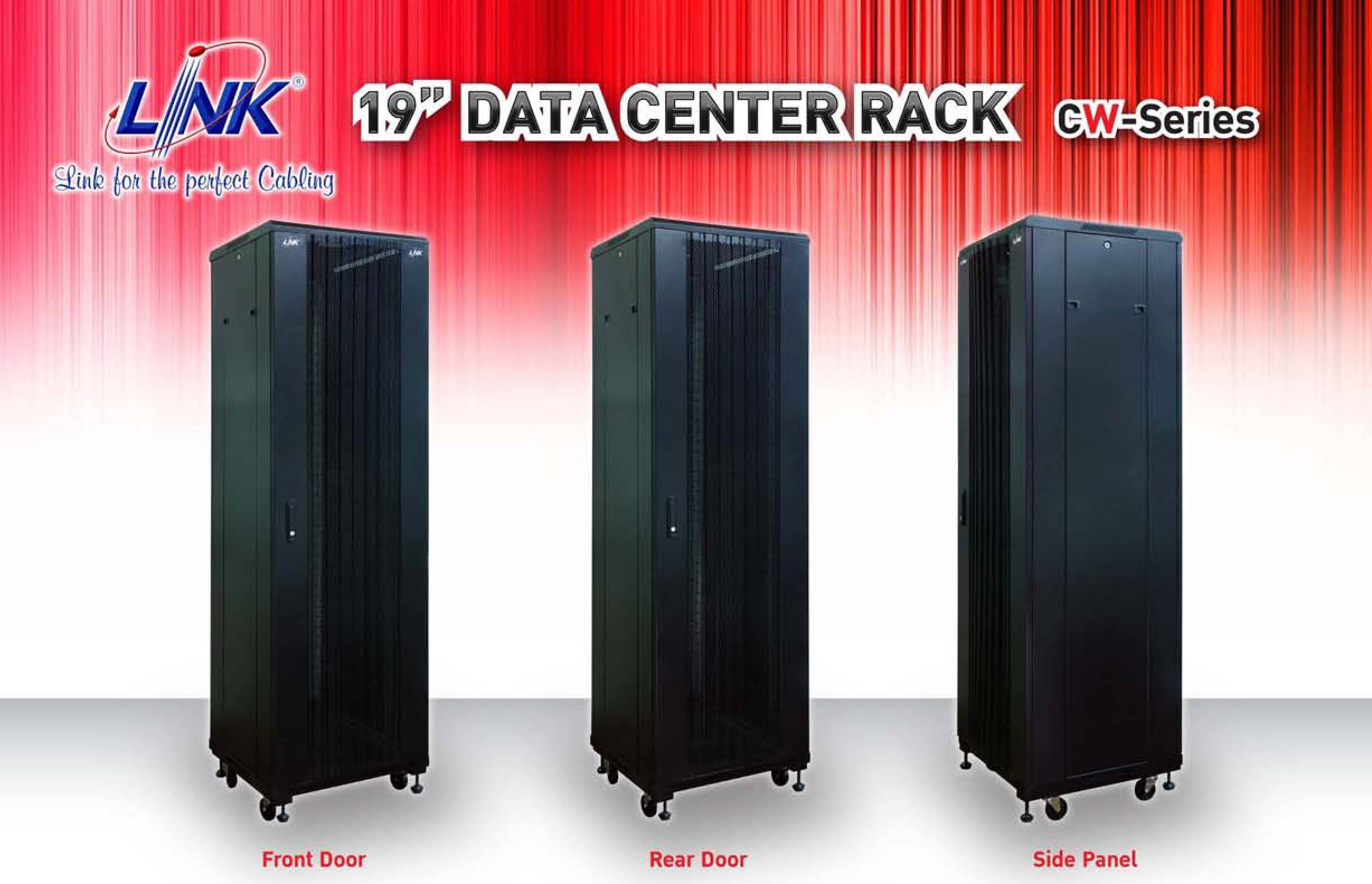 LINK 19” CURVE-WAVE RACK 27U, (60 x 90 cm.)