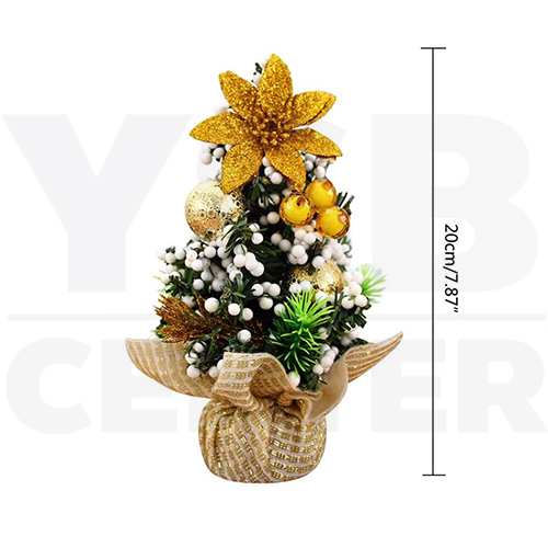 ต้นคริสต์มาส ต้นคริสต์มาสปลอม ต้นไม้ตกแต่งโต๊ะ ประดับบอล ดอกไม้ ยอดโบว์ ขนาด 20 cm. รุ่น B1S015 - B1S017