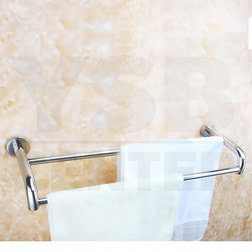 CASSA ราวแขวนผ้า สแตนเลส304 ราวคู่ ในห้องน้ำ แบบติดผนัง ท่อใหญ่ ขนาด80cm. รุ่น C1L012-SUS304-280