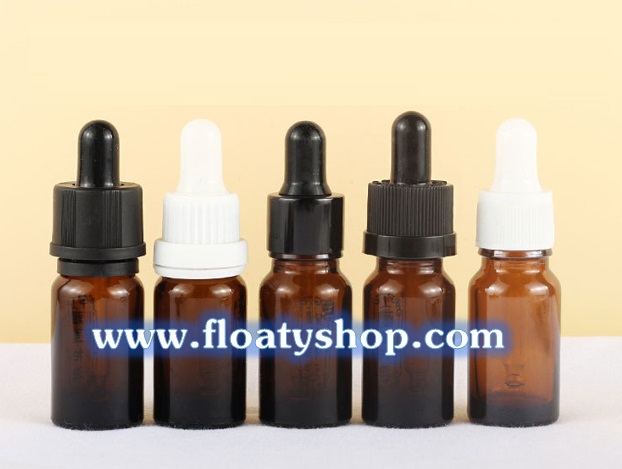 10ml ขวดแก้วดรอปเปอร์ สีชาใส