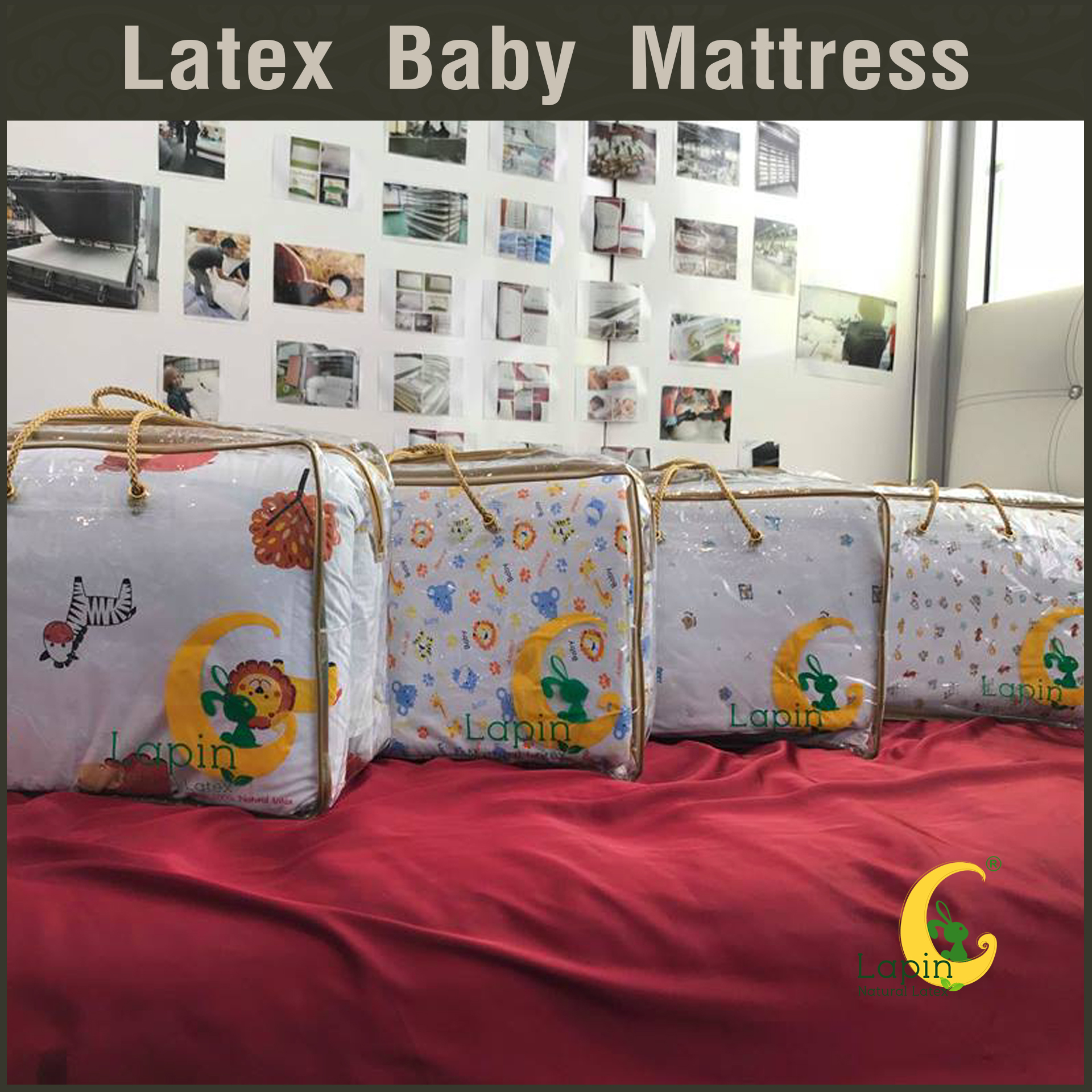 ที่นอนเด็กอ่อนยางพาราแท้ *ผ่านมาตรฐาน (ลายหมี)
