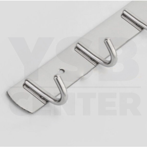 ราวตะขอแขวน ตะขออเนกประสงค์ สแตนเลส 304 พร้อมแผ่นน็อต แบบไม่ต้องเจาะผนัง 2in1