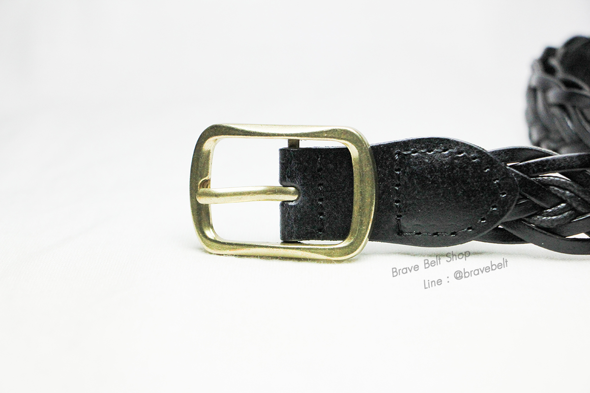 เข็มขัดหนังสาน หัวทองเหลี่ยมสวยๆ