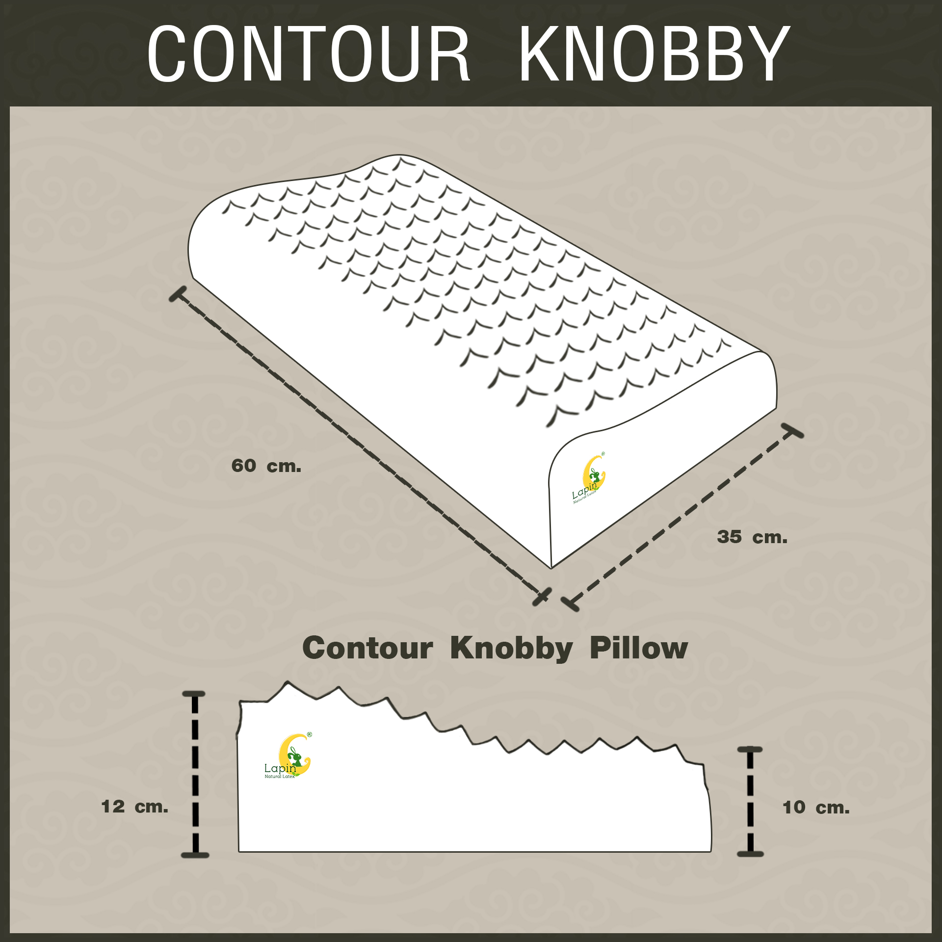หมอนยางพาราแท้ 100% (LAPIN) รุ่น คอนทัวร์ น็อบบี้ (CK) (สินค้าขายดี)