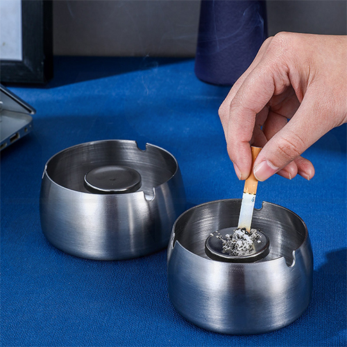 ที่เขี่ยบุหรี่ ที่วางบุหรี่ ที่เขี่ยบุหรี่สแตนเลส 410 ป้องกันลม แข็งแรง ทนทาน