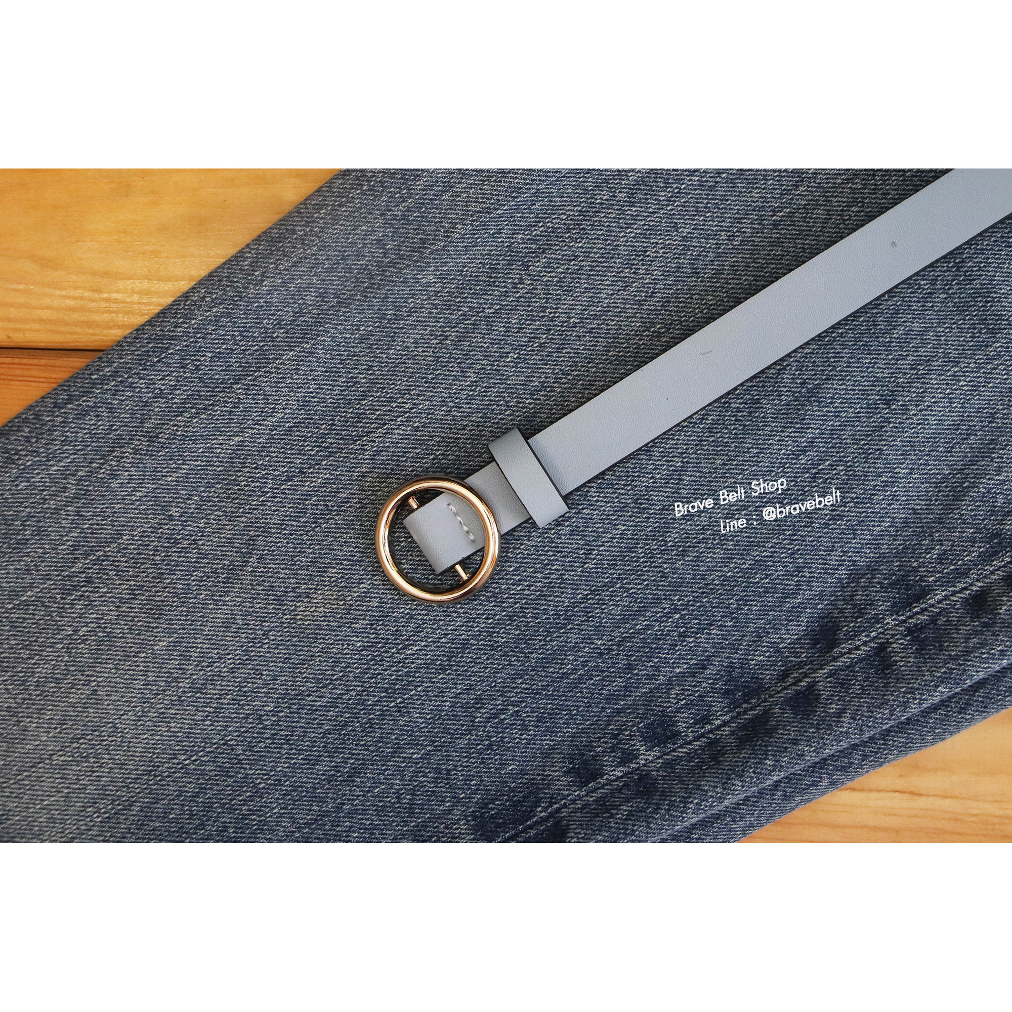 เข็มขัดแฟชั่นสีพาลเทลฟ้าสวยน่ารัก