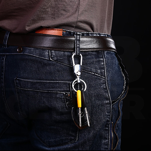 JOBON พวงกุญแจ เกรดพรีเมี่ยม ห่วงคู่ พร้อมตัวเปิด-ปิด ห่วงล็อตกุญแจ หนาพิเศษ