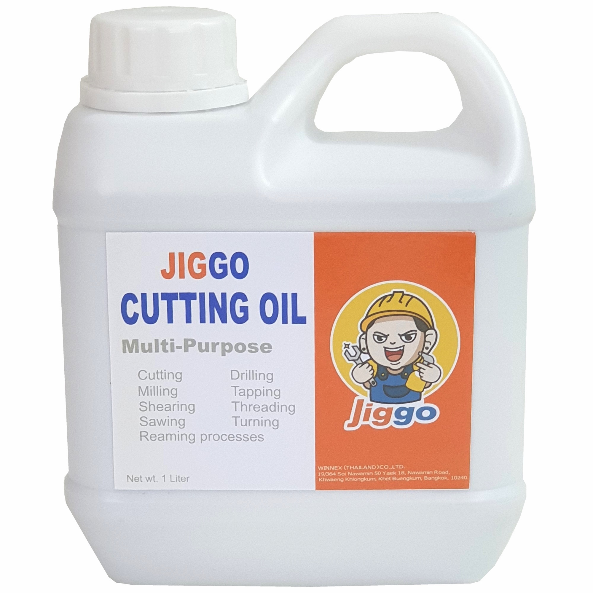 Jiggo Cutting Oil (1 Liter) น้ำมันหล่อเย็น งานตัด กลึง เจาะ เจีย กัด โลหะทั่วไป ชนิดผสมน้ำ จะเปลี่ยนเป็นน้ำนม