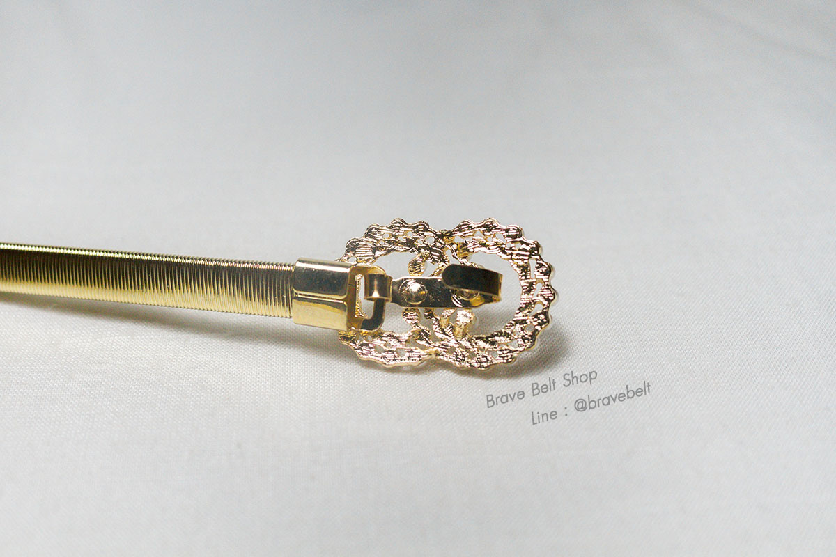 เข็มขัดรูปดอกไม้ สปริงฟรีไซต์สีทอง