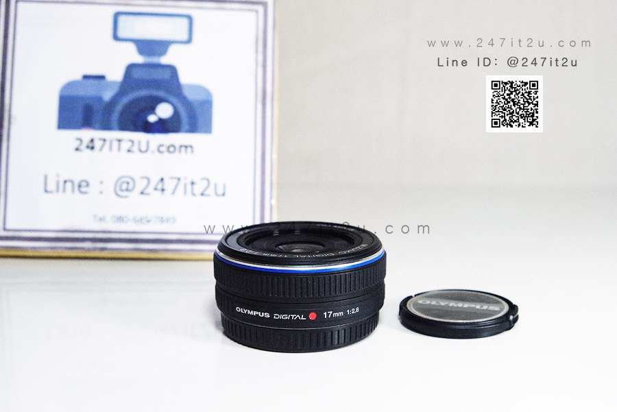 เลนส์ Olympus 17mm f2.8 สีดำ สภาพดีใช้งานปกติ