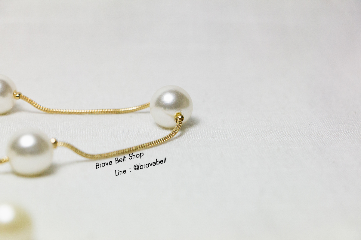 เข็มขัดสายคล้องเอว ไข่มุกใหญ่สายทอง