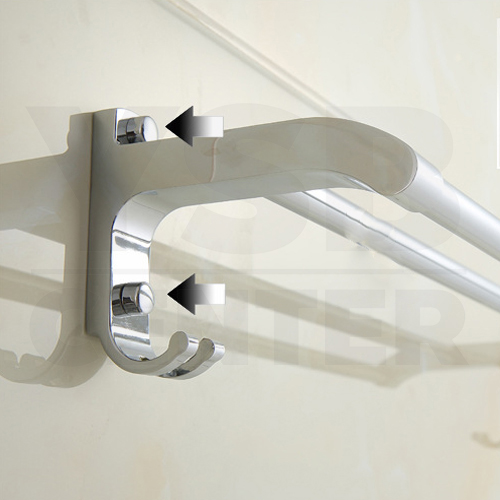 CASSA ราวแขวนผ้าขนหนู แบบราวคู่ สแตนเลส304ตะขอคู่ ติดผนังในห้องน้ำ รุ่น C133-SUS304-260