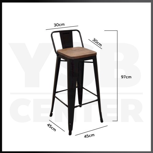 เก้าอี้บาร์ เก้าอี้ทรงสูง เก้าอี้บาร์สตูล เก้าอี้เคาร์เตอร์ พนักพิง ท๊อปนั่งไม้ โมเดิร์นสไตล์