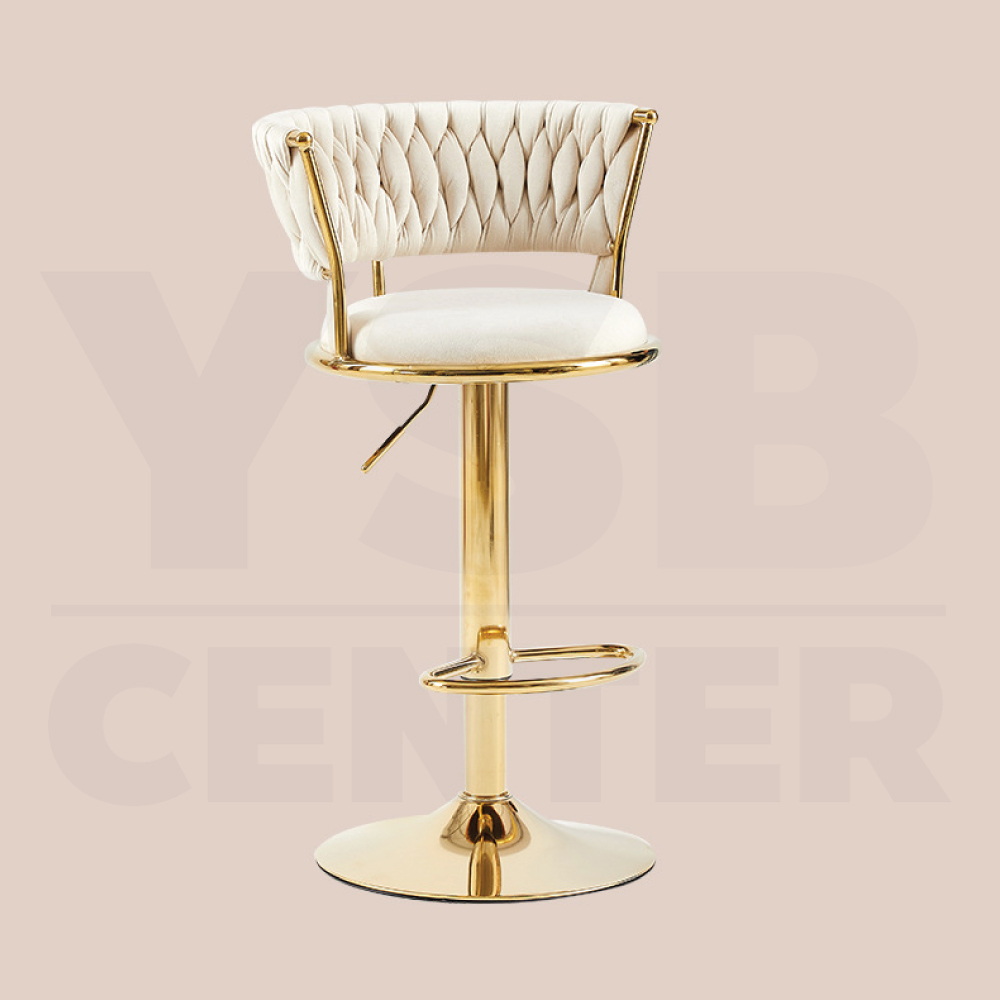 เก้าอี้บาร์ ขาสีทอง เบาะนุ่มสีสวย เรียบหรู ดูแพง ปรับระดับได้