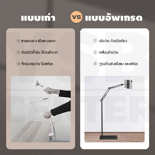 ขาตั้ง มือถือ แท๊บเล็ต ที่ยึด ฐานตั้งพื้นรูปทรง สี่เหลี่ยม ตัวยึดไม่หล่นง่าย ปรับระยะตามต้องการ (130cm)