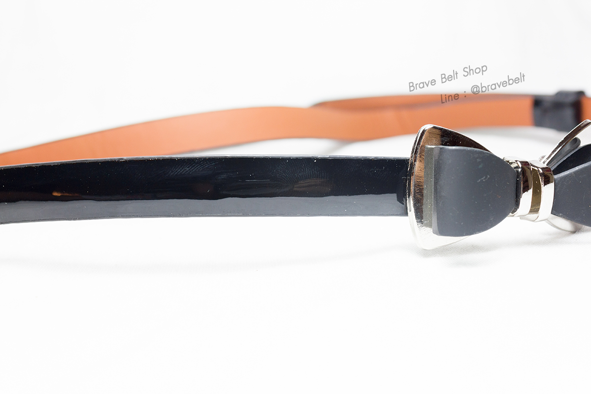 เข็มขัดปรับสายได้ ผิวเงาสวยรูปโบว์