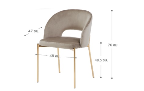 เก้าอี้กำมะหยี่ โมเดิร์น รับแขก ขาเหล็กชุบสี แข็งแรง มีที่พักแขน ออกแบบระบายความร้อน YL183 - YL184-YL0315