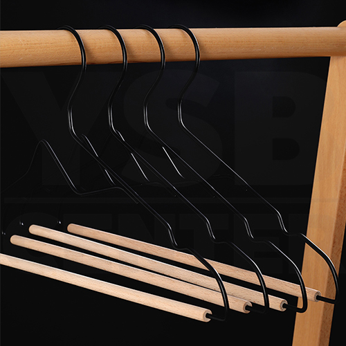 ไม้แขวนเสื้อ ไม้แขวนสูท รักษาทรง ไม้แขวนเสื้อแฟชั่น แพค 5 ชิ้น รุ่น CB0141-SH-B5-N